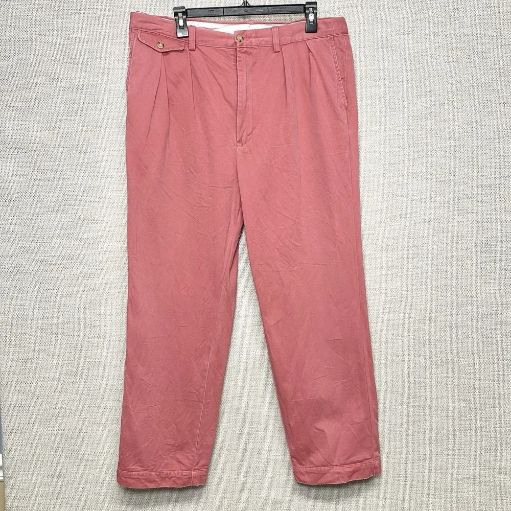 Polo Ralph Lauren Whitman Pant (36x28) Relaxed Fit Pleated Preppy Bubblegum Pink